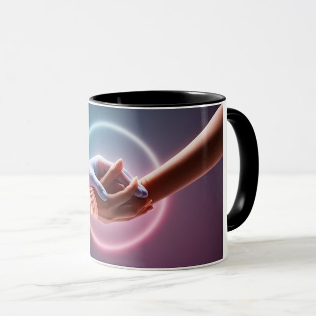 Caneca Embrace Serenity: Mug "Mãos de cura" (Frente Esquerda)