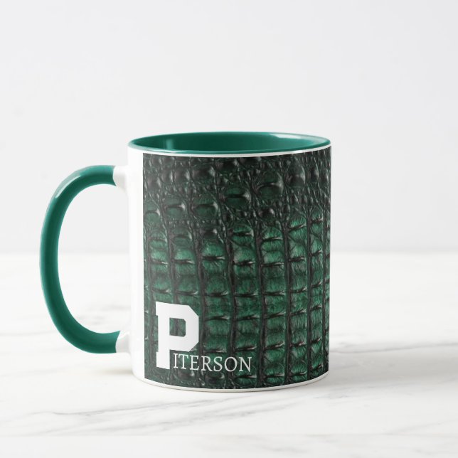 Caneca Emerald Crocodile Leather Luxury Exotic  Skin (Esquerda)