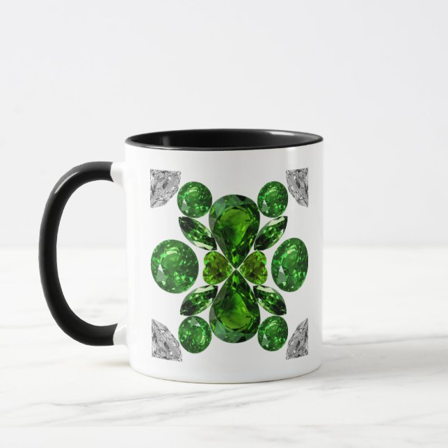 Caneca Emerald Diamond Gemstone Art Green (Esquerda)