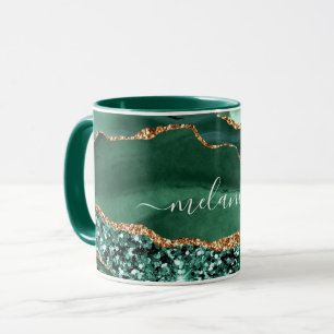 Caneca Emerald Green - Dourado Marble Marble Custom Mug