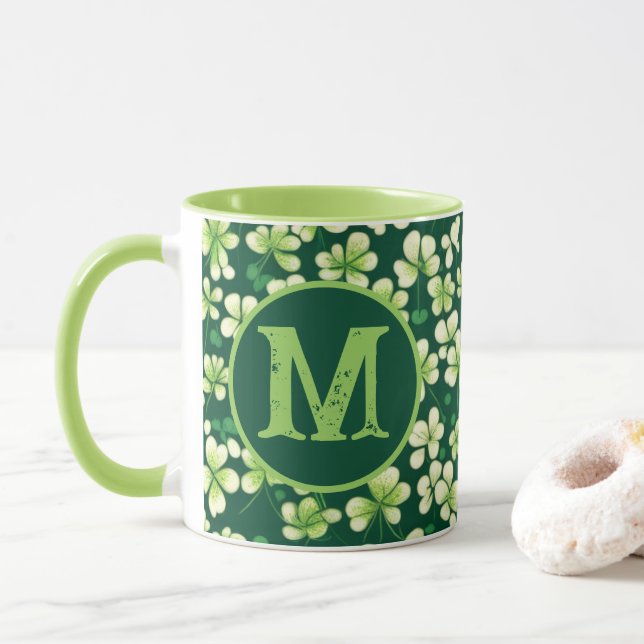 Caneca Emerald Shamrock Tapeçaria com o Verde Escuro (Com Donut)