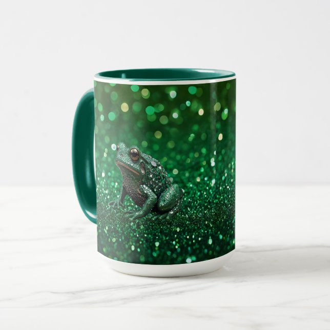 Caneca Emergência Encantadora: O Sapo Verde Sparkle (Frente Esquerda)