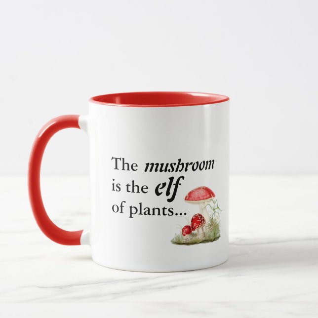 Caneca Emily Dickinson "Mushroom é o Elfo das Plantas" (Esquerda)
