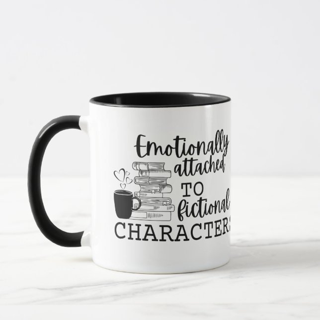 Caneca "Emocionalmente ligado a caracteres ficcionais" (Esquerda)