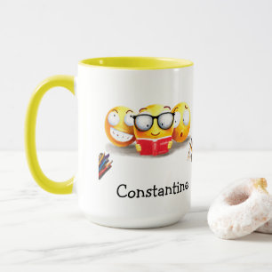 Caneca Emoji Emoções Bonitas Rostos Ensinados Criança Div