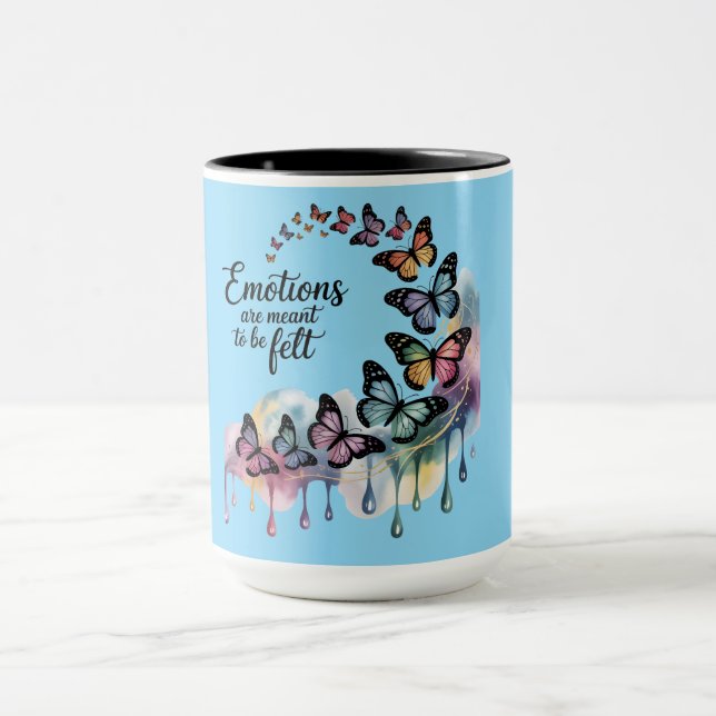 Caneca Emotions in Flight Watercolor Butterfly Mug (Centro)