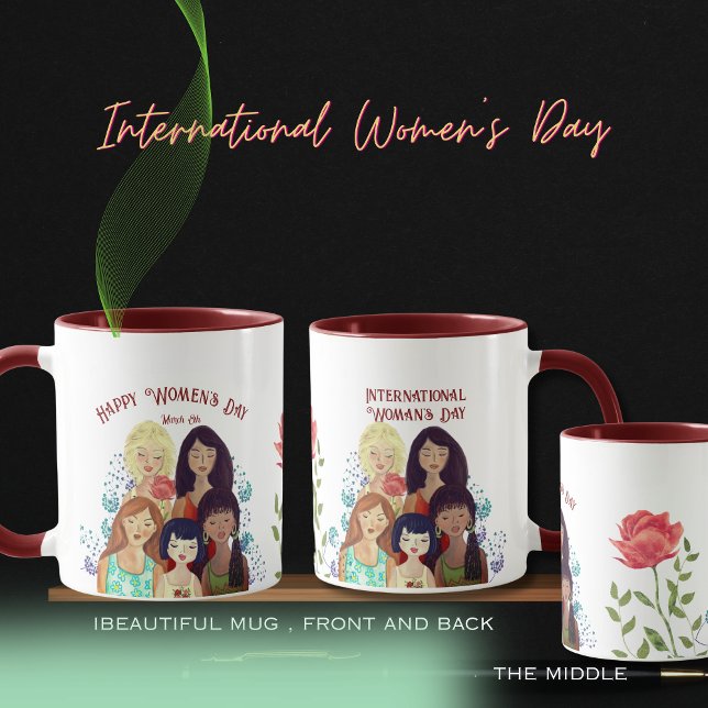 Caneca Empoderamento no Dia Internacional da Mulher - Red (International Women's Day Empowerment RED Mug)