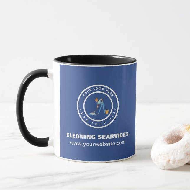 Caneca Empresa de Limpeza | Serviço de Limpeza com Logoti (Com Donut)