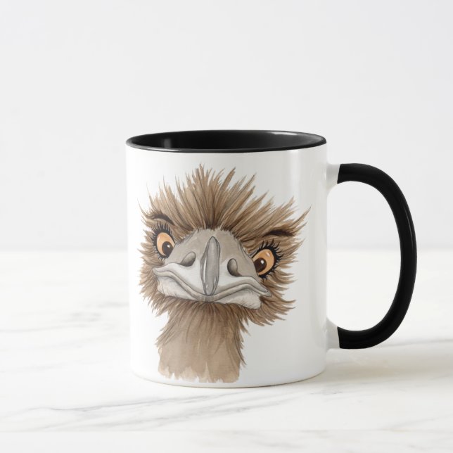 Caneca Emu australiano animado bonito (Direita)