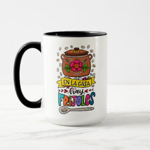 Caneca En La Casa Hay Frijoles, desenhados à mão
