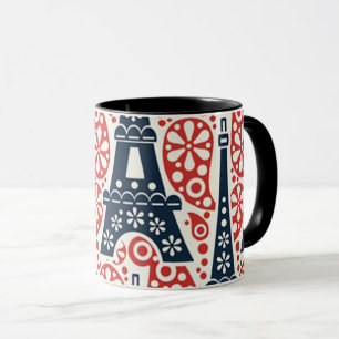 Caneca Enamel Paris Folk Floral Combo