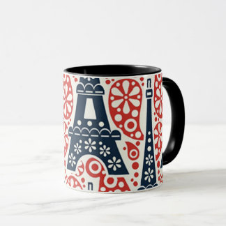 Caneca Enamel Paris Folk Floral Combo