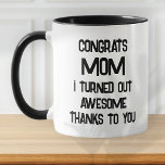 Caneca Encantado Dia de as mães Citado Moderno Preto e Br<br><div class="desc">Design é composto por tipografia moderna com fonte sans serif. A Engraçada Citação do Dia de as mães Negra e Lata Branca Moderna é um presente delicioso e humorístico que celebra a maravilhosa, e às vezes caótica, jornada da maternidade. Esta caneca de café combina com a design contemporânea, fazer-a um...</div>