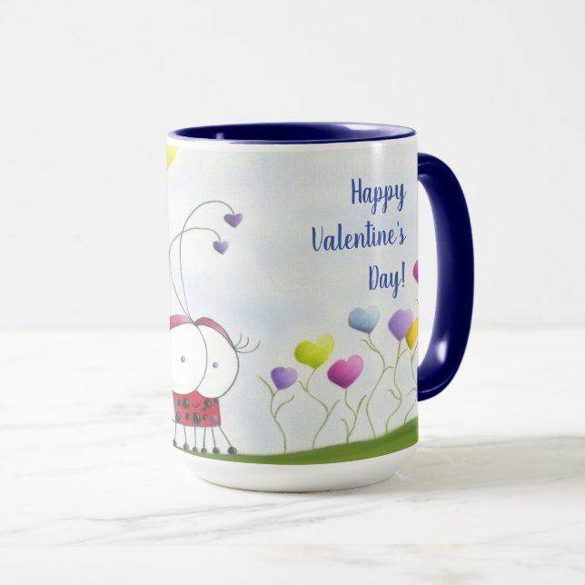 Caneca Encantadora Ladybug com balões coloridos (Frente Esquerda)