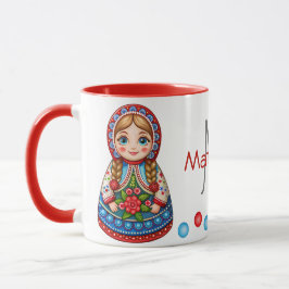 Caneca Encantadora Matryoshkas com Toque Personalizado
