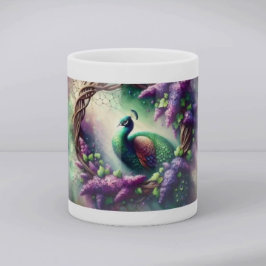 Caneca Enchanted Peacock Floral Wreath