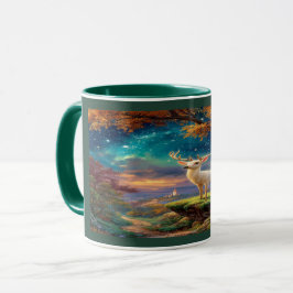 Caneca Enchanted White Stag Magical Forest Mug