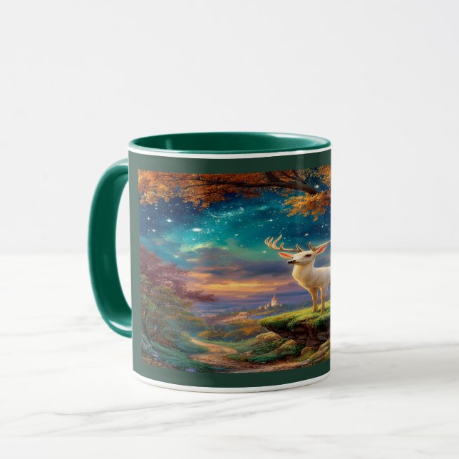Caneca Enchanted White Stag Magical Forest Mug (Frente Esquerda)