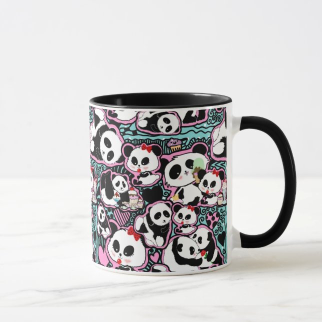 Caneca Encontra O Panda! Panda Doodles (Direita)