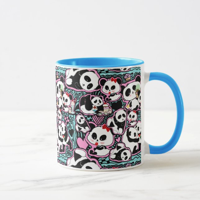 Caneca Encontra O Panda! Panda Doodles (Direita)