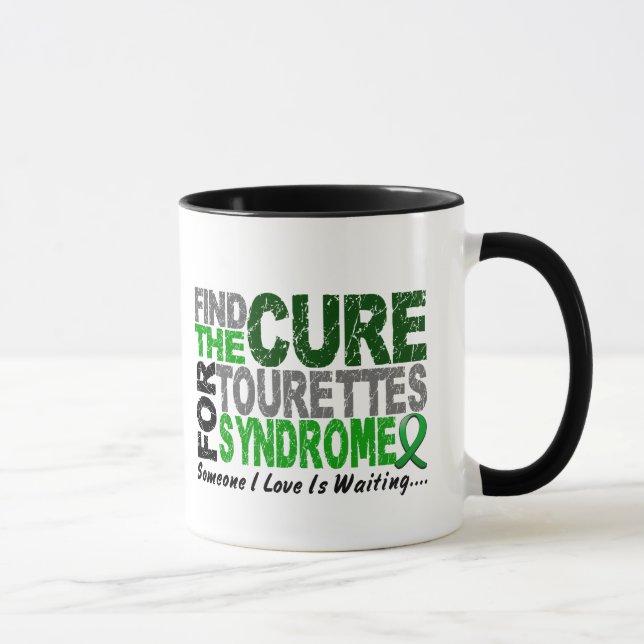 Caneca Encontre a síndrome do Tourette da cura (Direita)