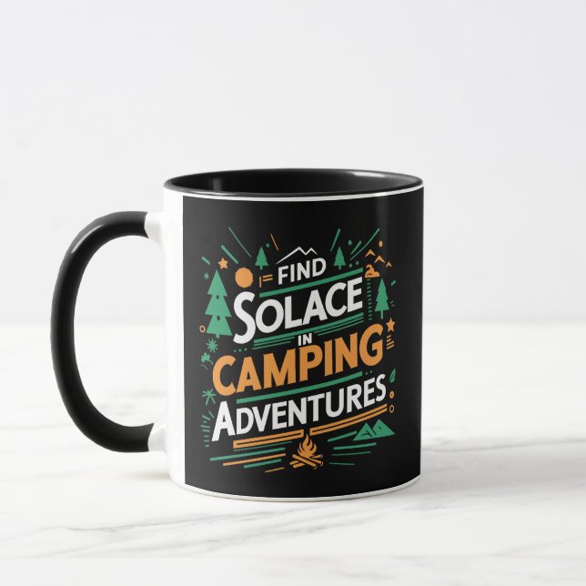Caneca Encontre consolo em aventuras de acampamento, cane (Esquerda)