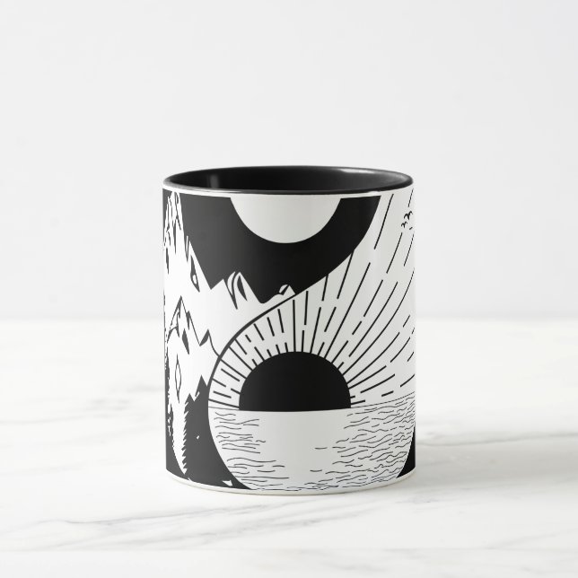 Caneca Encontre o saldo Zen Yin Yang Black White (Centro)