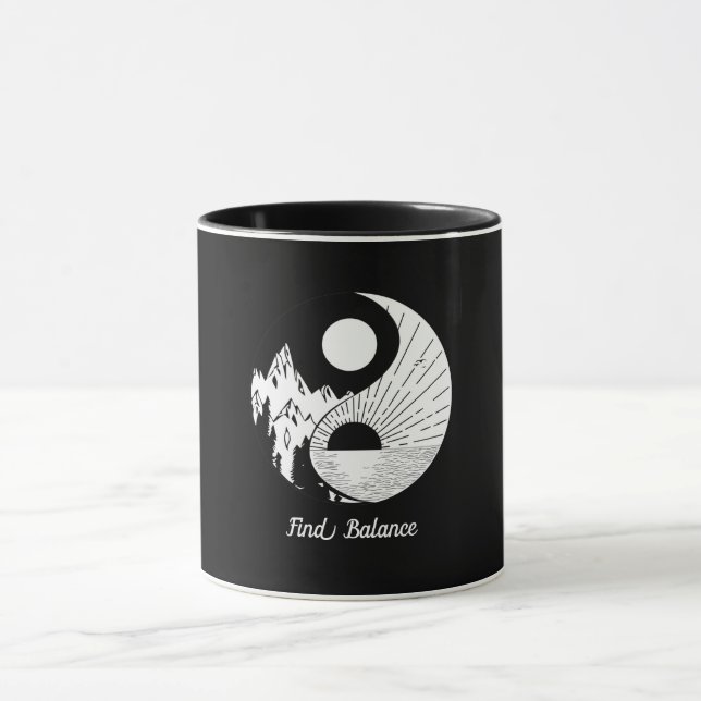 Caneca Encontre o saldo Zen Yin Yang Black White (Centro)