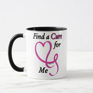 Caneca Encontre um Cancer de Cura/Coração/Mim...