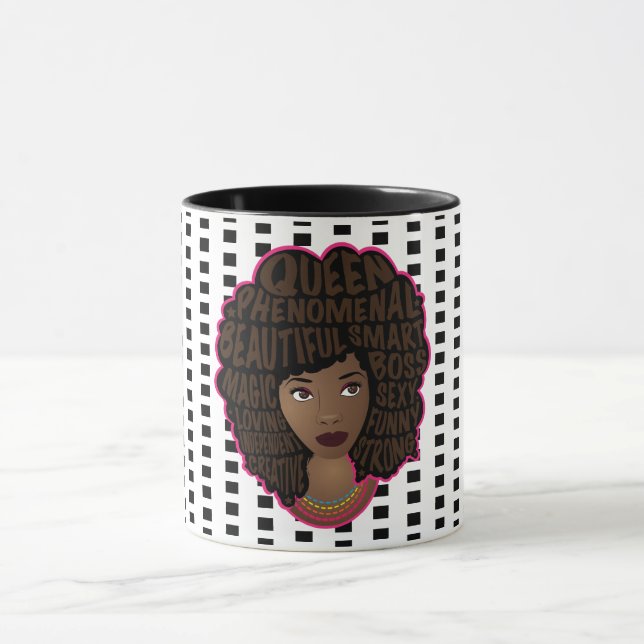 Caneca Encorajando as mulheres negras, Bolinhas negras e  (Centro)