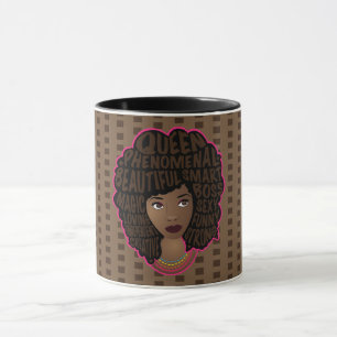 Caneca Encorajar as mulheres   BOLINHAS   Castanho