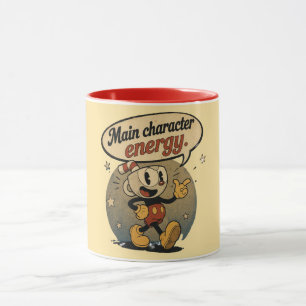 Caneca Energia de Personagem Principal ☕ Citação Estéti