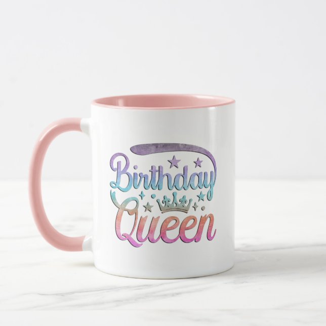 Caneca Ênfase de Cor da Rainha de Aniversário (Esquerda)