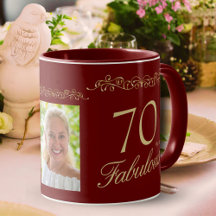 Enfeite Vermelho 70 e Fabuloso Aniversário de 70 a