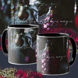 Caneca Enfeites de natal de glamour escuros