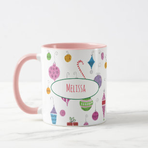 Caneca Enfeites de natal Retro Cute Personalizados Mug