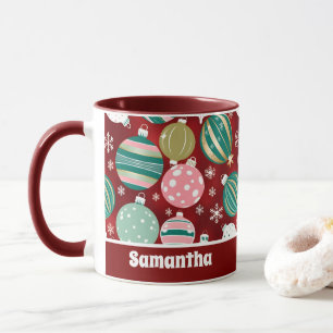 Caneca Enfeites de natal retrorreflectores da Vintage e f