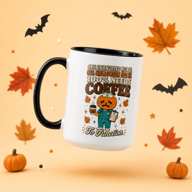 Caneca Enfermeira Abóbora Espírito de Halloween Café para (Criador carregado)
