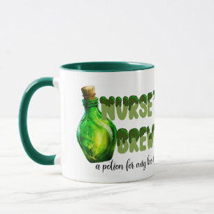 Caneca Enfermeira Brew Mug: Verdes com Poção de Bruxas