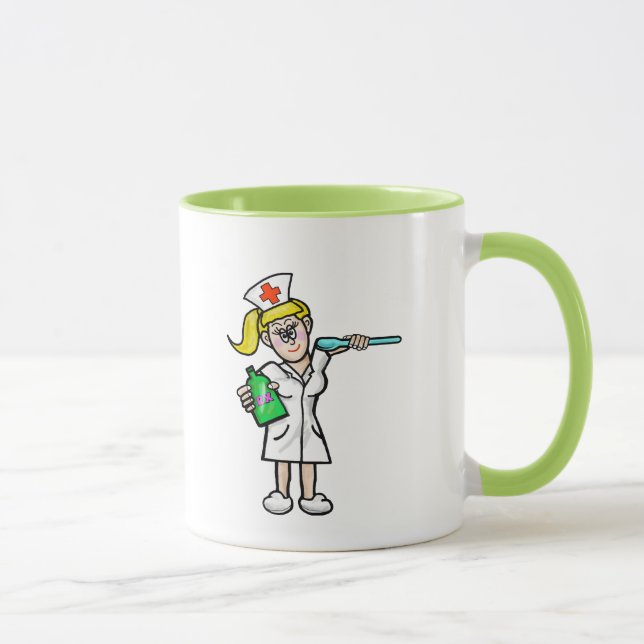 Caneca Enfermeira com colher grande e cápsula de medicame (Direita)