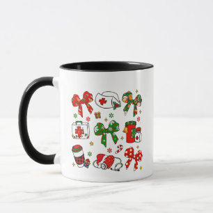 Caneca Enfermeira de Natal Enfermeira de Arco Coquette -