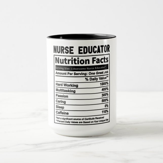 Caneca Enfermeira Enfermeira Educadora Fatos Nutricionais (Centro)