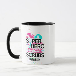 Caneca Enfermeira - Este Superherói Veste Scrubs - Adicio