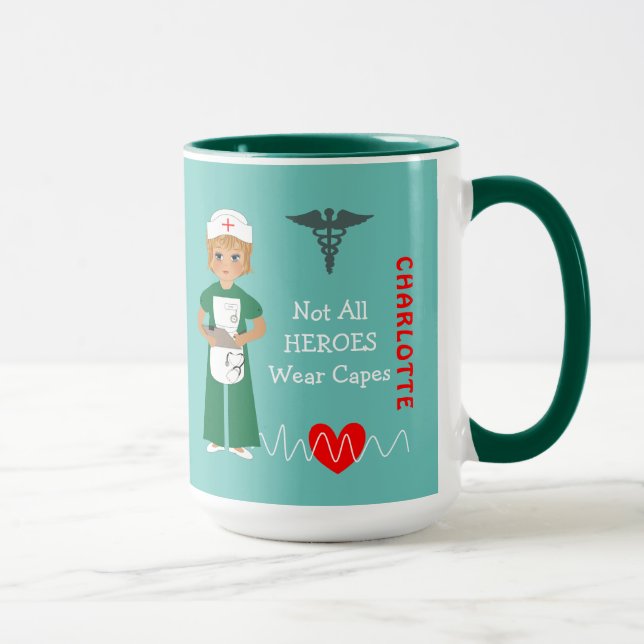 Caneca Enfermeira hospitalar personalizada Obrigado Aprec (Direita)