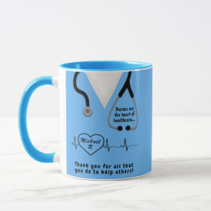 Caneca Enfermeira Personalizada Obrigado A Adicionar Nome