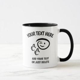 Caneca Enganando Emoji Enfrentando Dois polegares Para Ci
