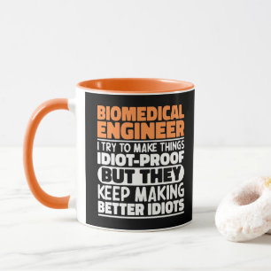 Caneca Engenheiro Biomédico Eu Tento Engraçado