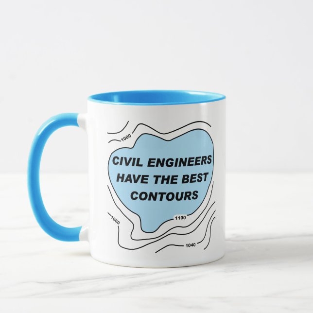 Caneca Engenheiro Civil Contornos Azuis (Esquerda)