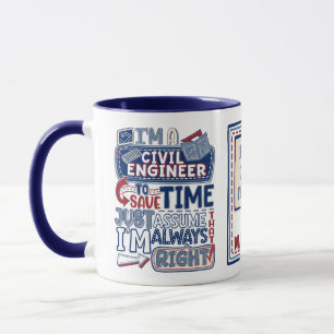Caneca Engenheiro Civil Engraçado Sempre Certo