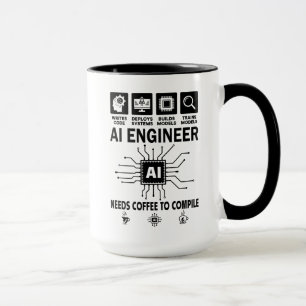 Caneca Engenheiro de IA engraçado Inteligência artificial